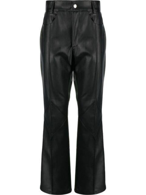 panelled leather-look trousers by AV VATTEV