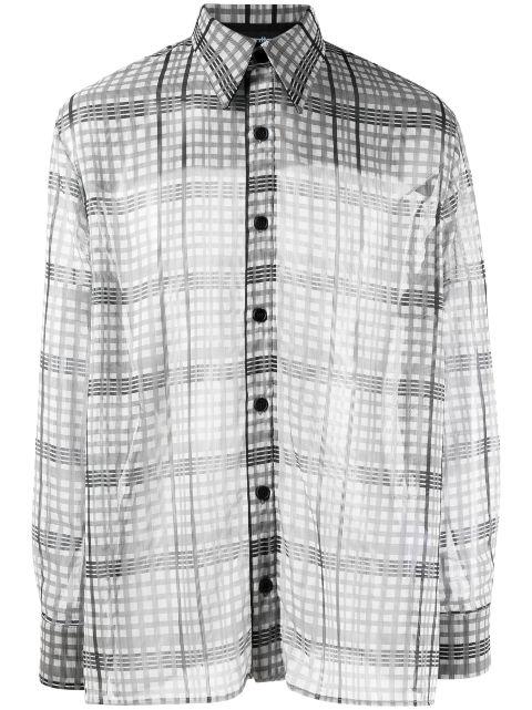 semi-sheer check-print shirt by AV VATTEV