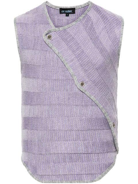 striped asymmetric-neck vest by AV VATTEV