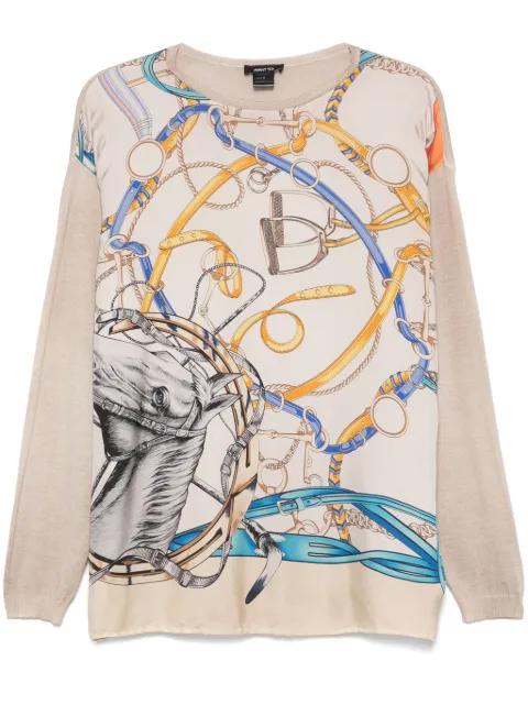 graphic-print knitted top by AVANT TOI
