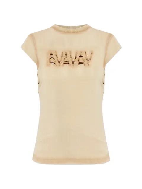 logo cut-out T-shirt by AVAVAV