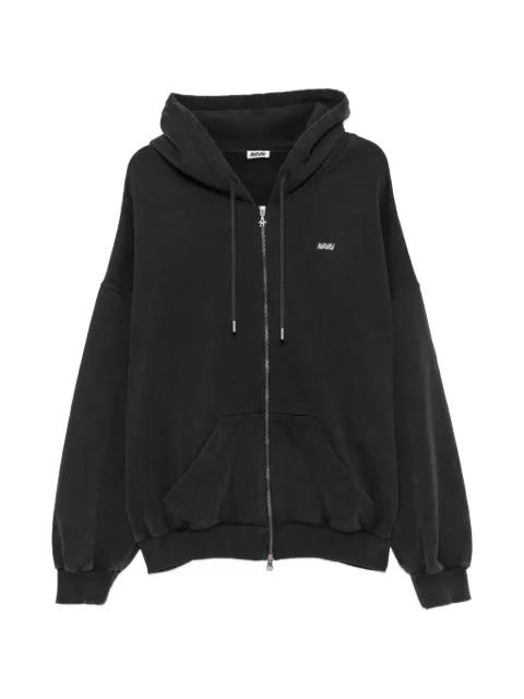 logo-embroidered zip-up hoodie by AVAVAV