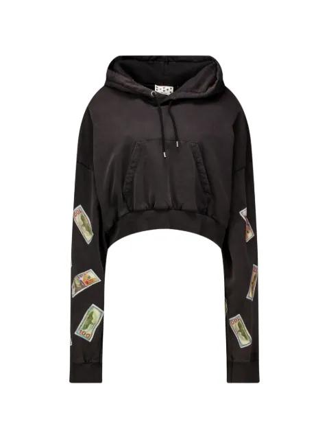 printed cropped hoodie by AVAVAV