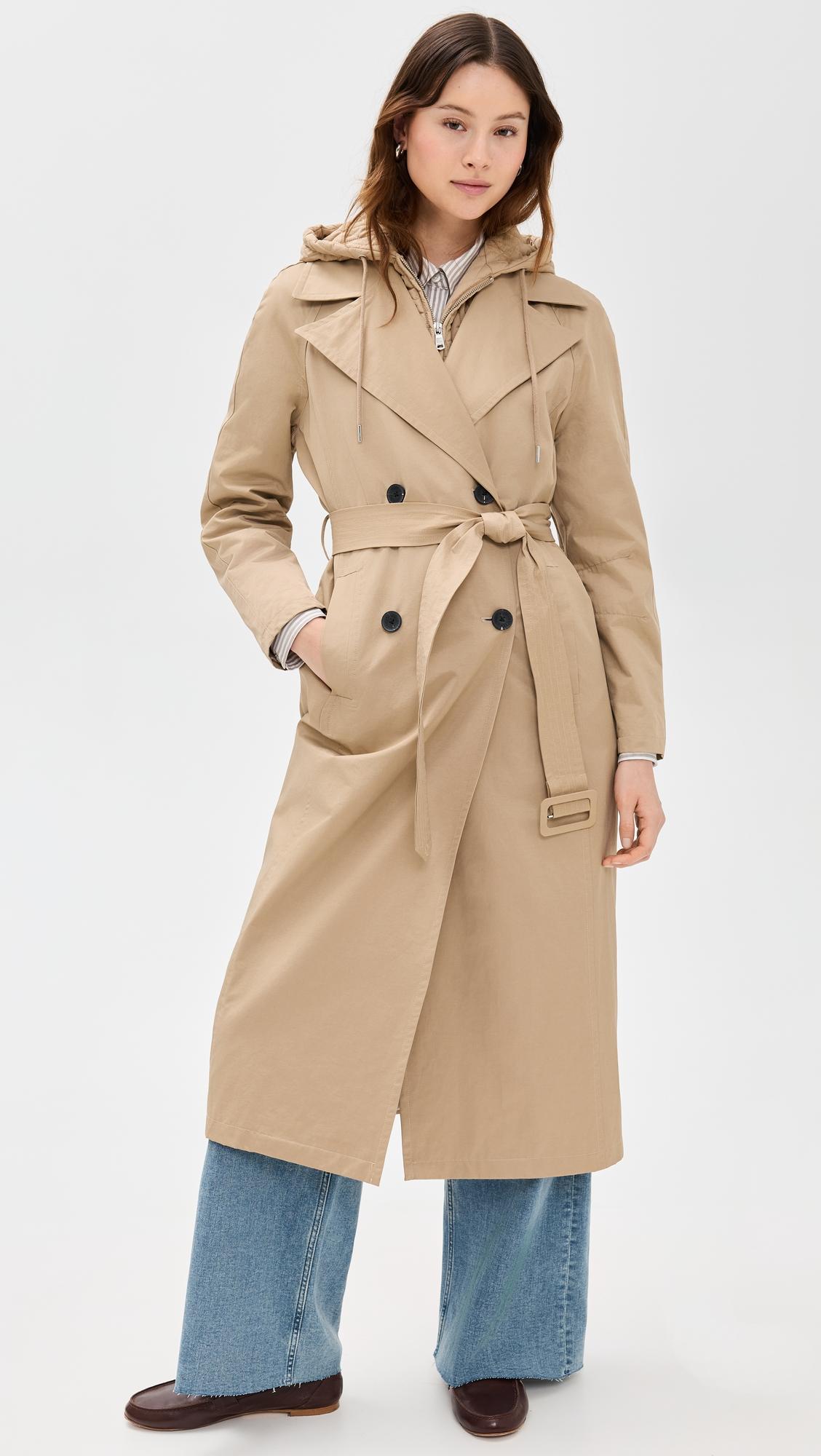 Coat Maxi Trench with Quilted Bib Insert by AVEC LES FILLES