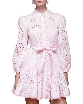 Cotton Broderie Anglaise Belted Shirt Dress by AVEC LES FILLES