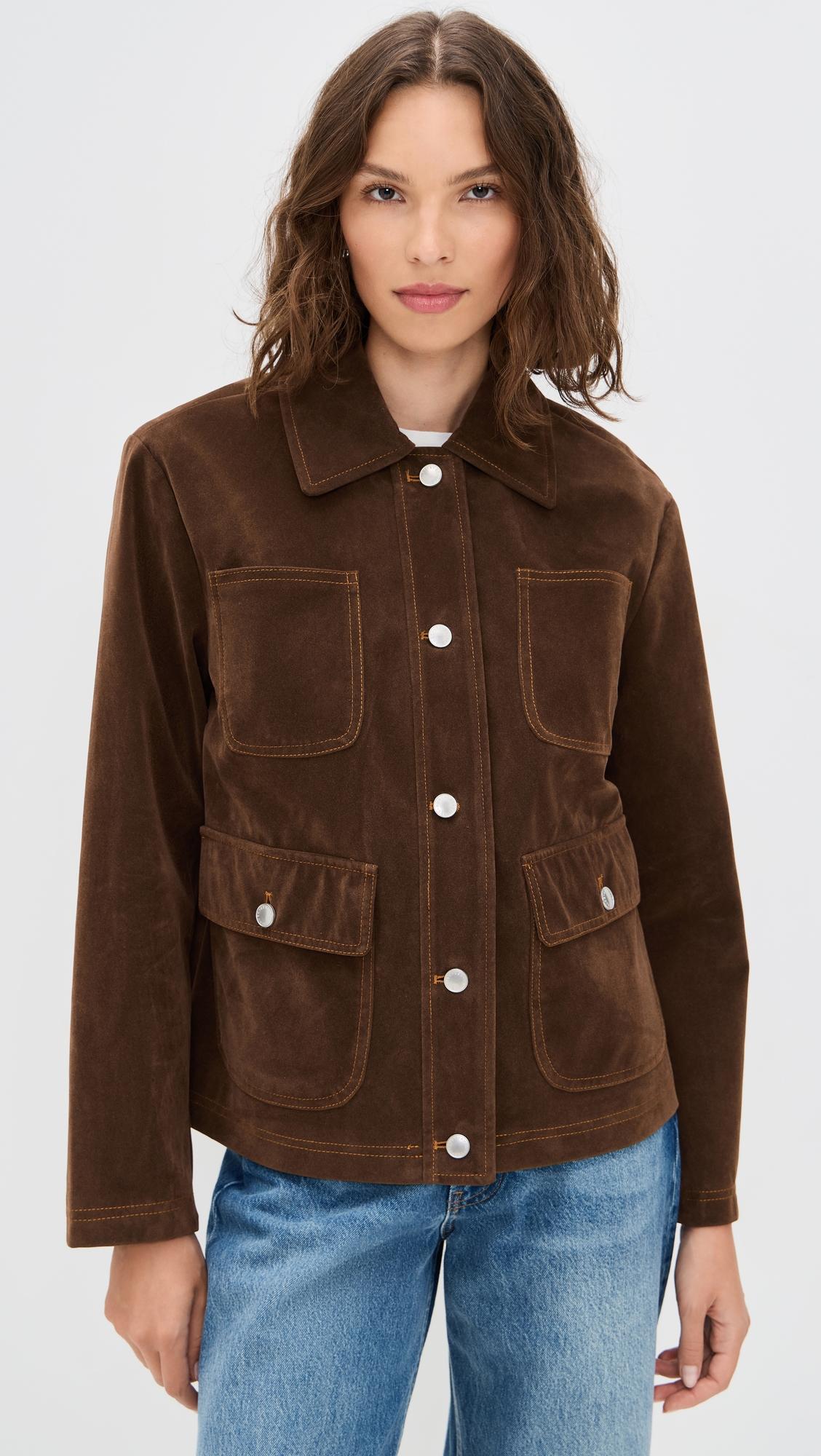 Cropped Faux Suede Barn Jacket by AVEC LES FILLES