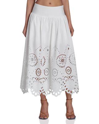 Eyelet Scalloped Embroidered Midi Skirt by AVEC LES FILLES