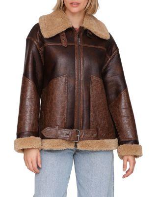 Faux Fur Trim Moto Jacket by AVEC LES FILLES