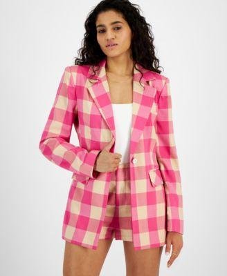 Women's Plaid Single-Button Blazer by AVEC LES FILLES