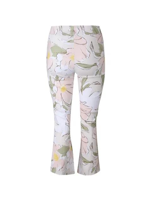 Leo floral flared-leg trousers by AVENUE MONTAIGNE