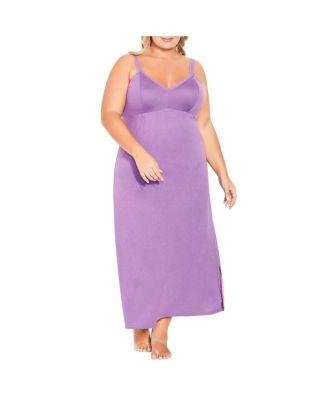 Plus Size Lace Trim Maxi Sleep Dress by AVENUE