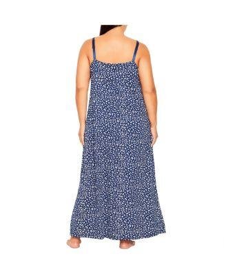 Plus Size Lace Trim Print Sleep Maxi Dress by AVENUE