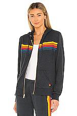 Aviator Nation 5 Stripe Hoodie in Black by AVIATOR NATION