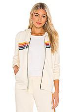 Aviator Nation 5 Stripe Hoodie in Ivory by AVIATOR NATION