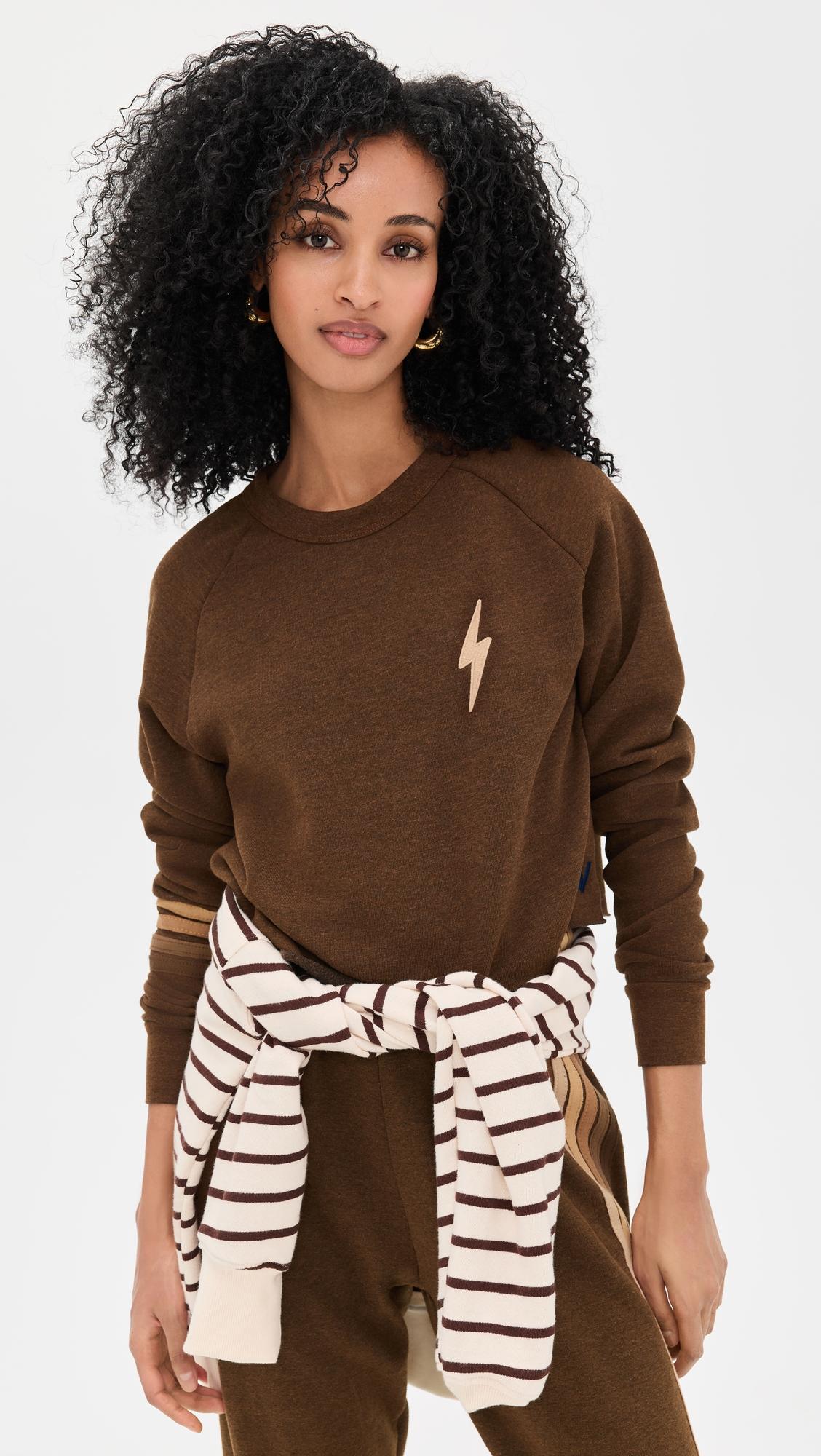Bolt Rugby Stitch Cropped Crew Sweatshirt by AVIATOR NATION