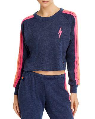 Striped Cropped Sweatshirt by AVIATOR NATION