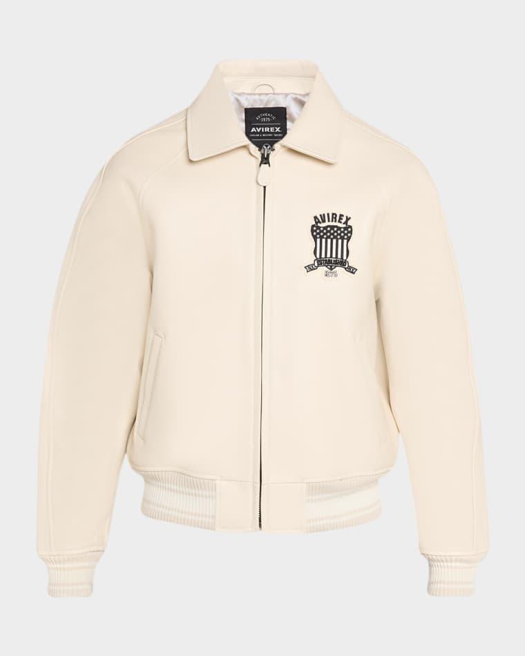 Men's Tofu Leather Bomber Jacket by AVIREX