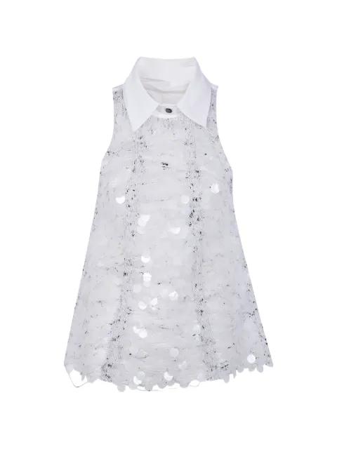 collared sequin embellished blouse by AVIU