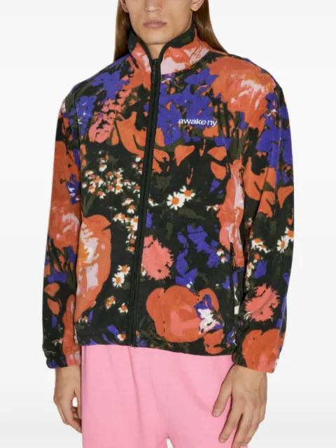Floral-print fleece jacket by AWAKE NY
