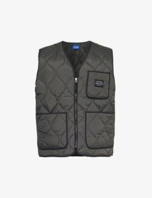 Quilted-pattern V-neck regular-fit shell gilet by AWAKE NY