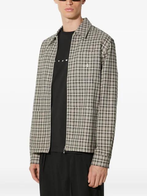 checked zip-up shirt jacket by AWAKE NY