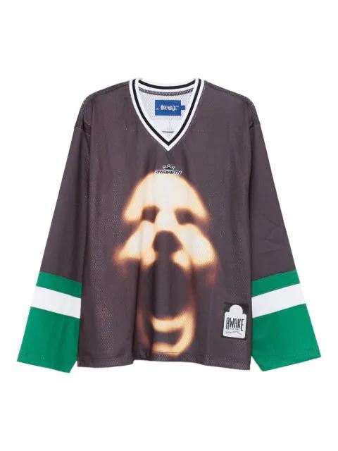 face-print long-sleeve T-shirt by AWAKE NY