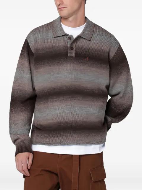 gradient-striped polo-collar sweater by AWAKE NY