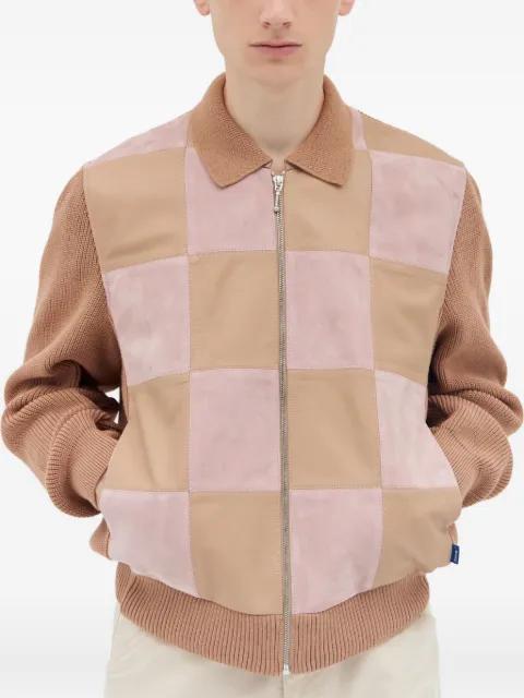knitted-panel suede jacket by AWAKE NY