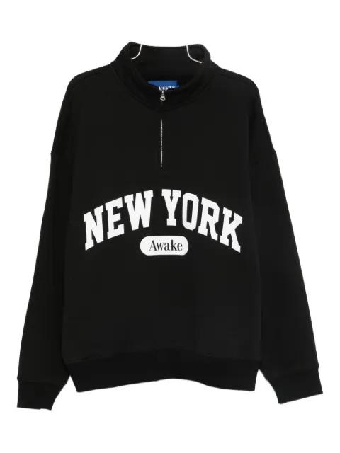 logo-print half-zip sweatshirt by AWAKE NY logo-print half-zip sweatshirt by AWAKE NY