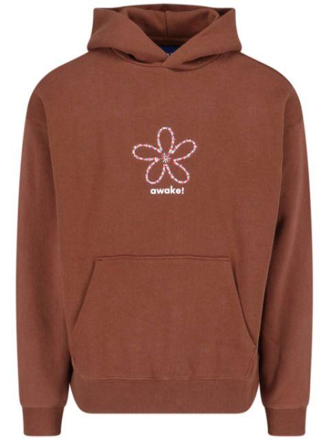 logo-print hoodie by AWAKE NY