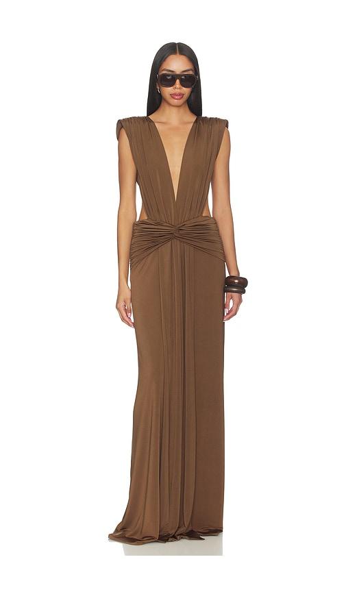 AWAVE Studio Maxi Dress in Brown by AWAVE STUDIO