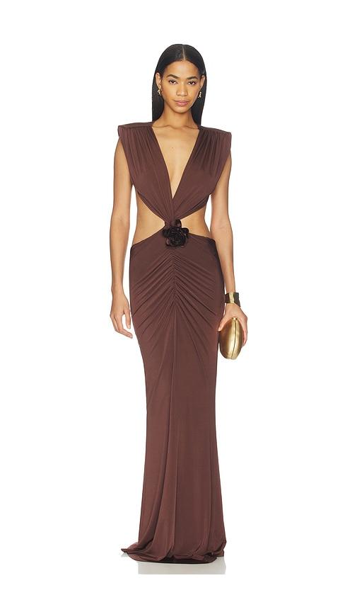 AWAVE Studio The Faye Umber Maxi Dress in Brown by AWAVE STUDIO