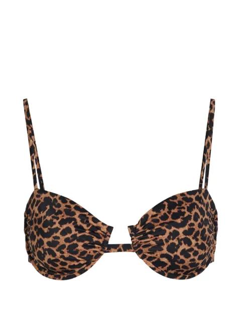 Aruba leopard-print bikini top by AWAY THAT DAY