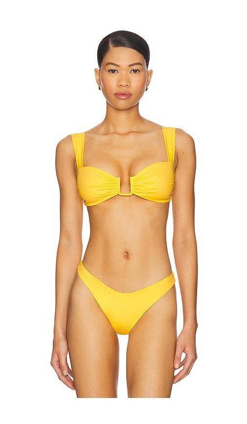 Away That Day Cannes Bikini Top in Yellow by AWAY THAT DAY