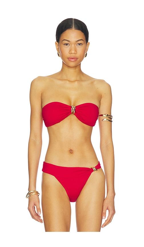 Away That Day Formentera Bikini Top in Red by AWAY THAT DAY