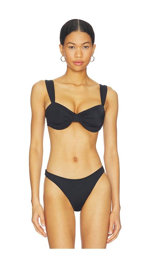 Away That Day Isla Del Sol Bikini Top in Black by AWAY THAT DAY