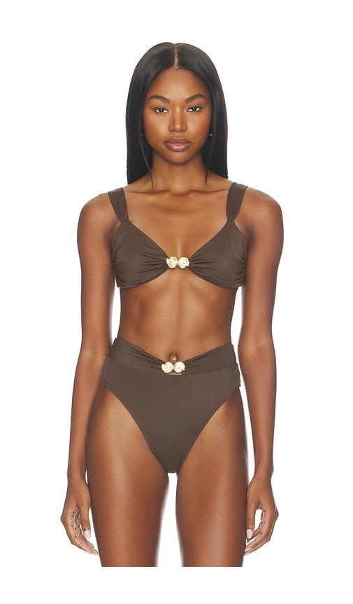 Away That Day Isola Bella Top in Brown by AWAY THAT DAY