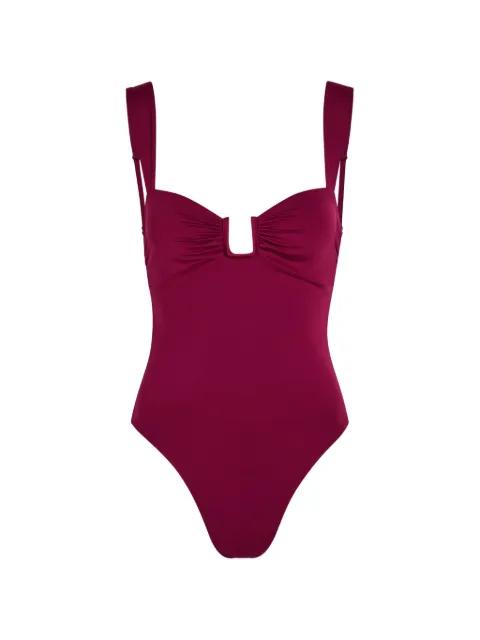 Cannes ruched-detail swimsuit by AWAY THAT DAY