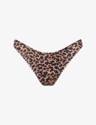 Fiji Leopard-Print Bikini Bottoms by AWAY THAT DAY