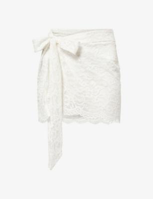 Floral Lace Woven Mini Skirt by AWAY THAT DAY