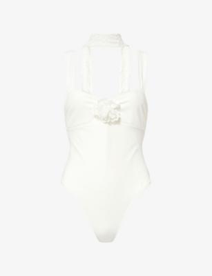 Lace-Scarf Barbuda Woven Swimsuit by AWAY THAT DAY