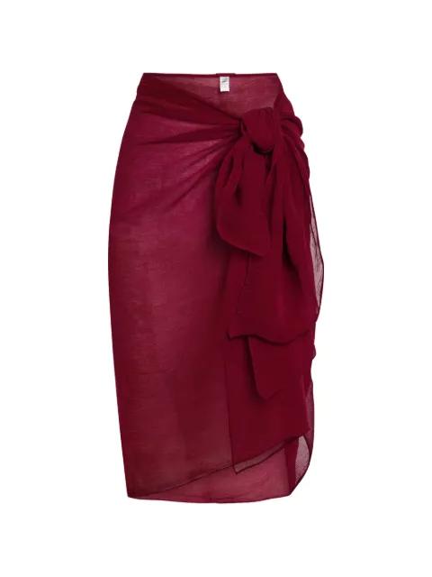 Santorini knot-detail crinkled midi sarong by AWAY THAT DAY