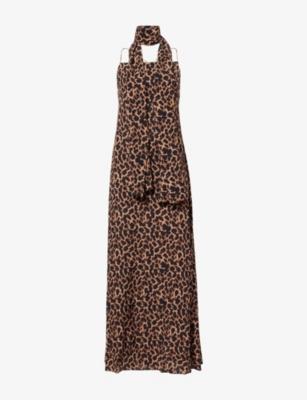 St Tropez Leopard-Print Woven Maxi Dress by AWAY THAT DAY