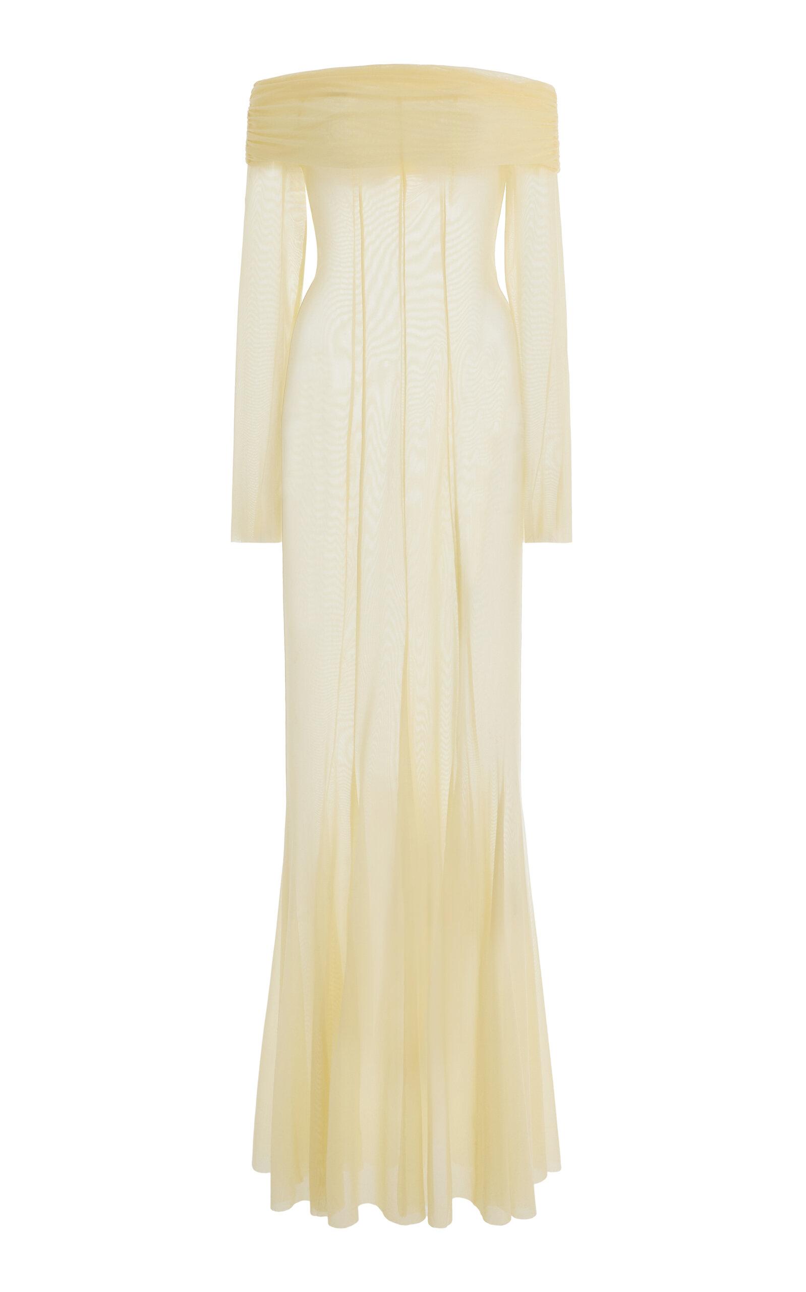 Ay Que Calor Exclusive La Isla Paloma Off-The-Shoulder Mesh Maxi Dress - Moda Operandi by AY QUE CALOR
