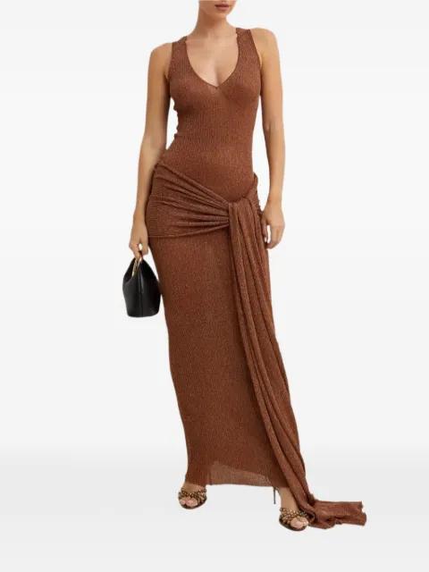 Alula draped metallic dress by AYA MUSE