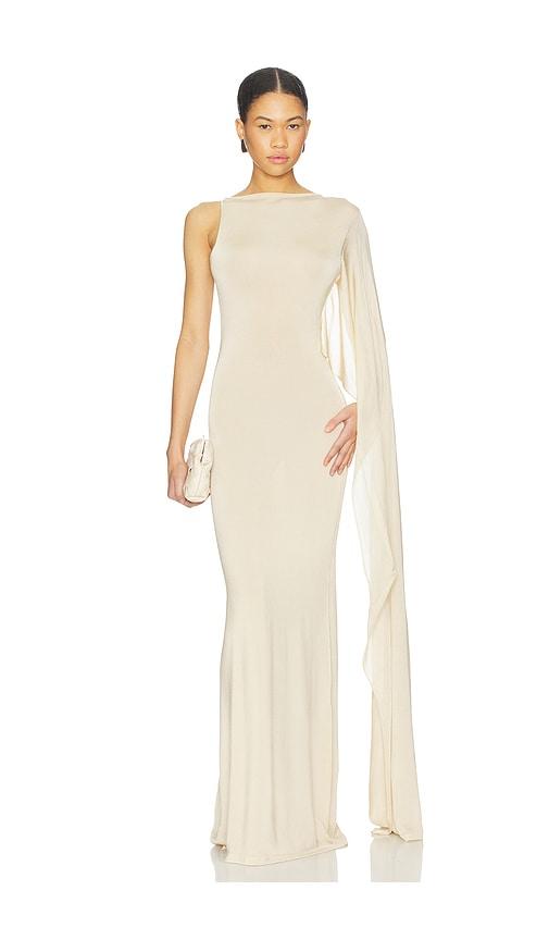 Aya Muse Claro Dress in Beige by AYA MUSE