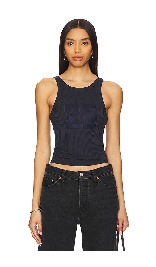 Aya Muse Number Tank Top in Navy by AYA MUSE