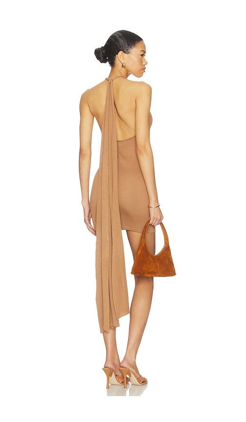 Aya Muse Onda Mini Dress in Brown by AYA MUSE