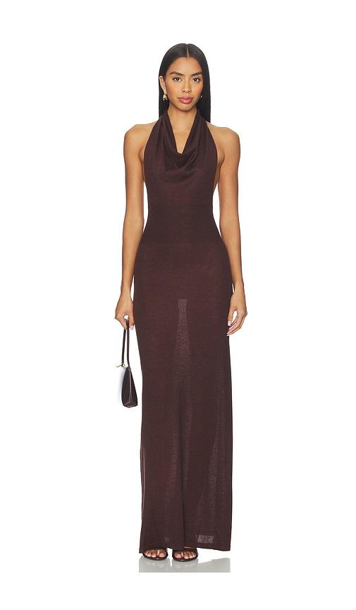 Aya Muse Reed Dress in Chocolate by AYA MUSE