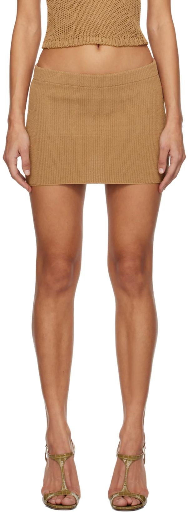 Brown Agos Miniskirt by AYA MUSE